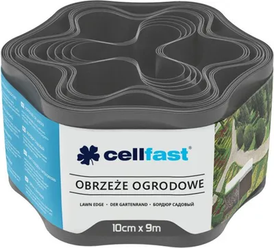 Produktbild von Rasenkante Gewellt Gartenzaun Beeteinfasung Mähkante Garten Palisade Wurzelsperre Kunststoff Graphit 10cm x 9m