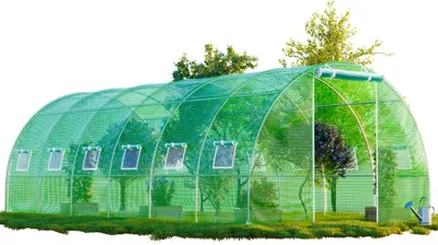 Produktbild von GARMIO® Foliengewächshaus CARINI, Tomatenzelt, winterfest, 6x3x2m, Frühbeet, Pflanzenhaus, Gemüse und Obst, Hochbeet
