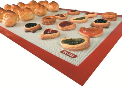 Produktbild von Ibili Backmatte, Silikon/Fiberglas, 40x30 cm, weiß/rot