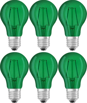 Image de 6 x Osram LED bulb Star Classic A Decor bulb 1.6W E27 136lm 7500K Green