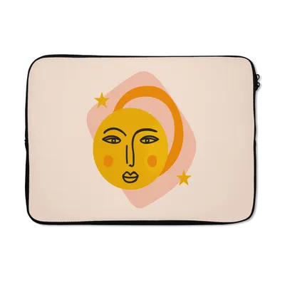 Produktbild von MuchoWow® Laptop Hülle 14 ZollGesicht - Sommer - Rosa Laptoptasche - Laptoptasche - Stoßsicher - Schutzhaube