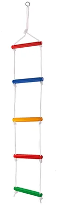 Produktbild von Strickleiter bunt Kletterleiter Kletterseil Seilleiter 5 Sprossen Kinderschaukel