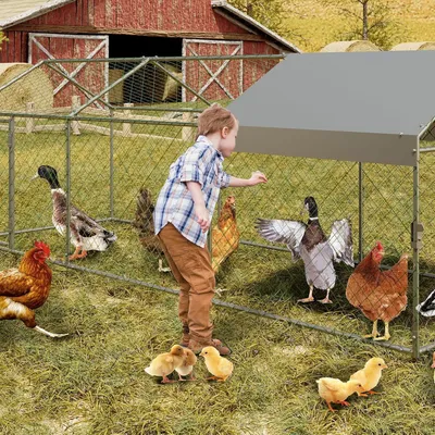Produktbild von Hühnerstall - Hühnerhaus - Geflügelstall - Tiergehege - Gartenhaus - Maße: ca. 304 x 100 x 100 cm