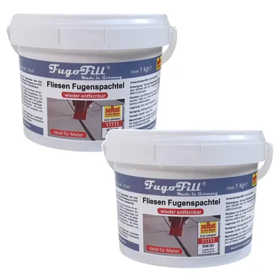 Produktbild von Entfernbare Fugenmasse für Fliesen FugoFill, 2 x 1 kg, grau