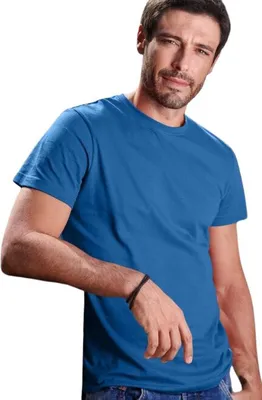 Produktbild von Herren-Baumwoll-T-Shirt, einfarbig, 100% Baumwolle, 160 g/m2, Farbe hellblau, Größe 2XL