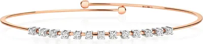 Produktbild von Funkelndes Feuer Moderner 18 Karat (750) Rotgold Damen - Diamant Armreif Brillant-Schliff 0.42 Karat G - SI VS - 2mm; TRS2131918KR
