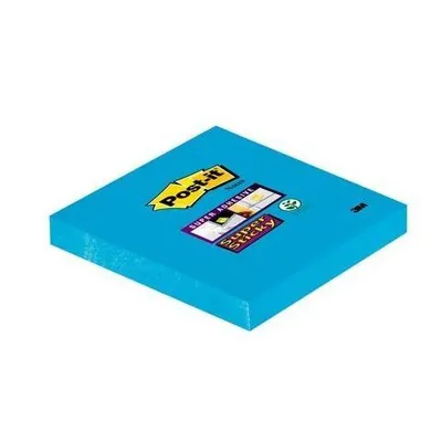 Produktbild von Post-it Haftnotizen Super Sticky Notes 76 x 76 mm elektroblau 1 Block á 90 Blatt