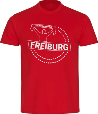 Produktbild von multifanshop Herren T-Shirt - Freiburg - Meine Fankurve, rot, Größe S