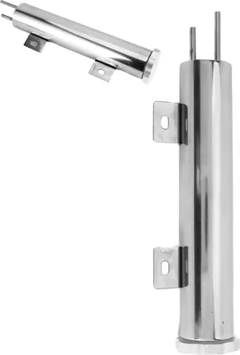 Produktbild von 2 x 10 Zoll Edelstahl-Heizkörper-Überlauftank-Auffangflasche mit Montagezubehör, universell