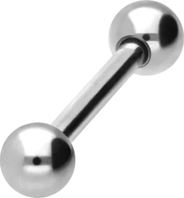 Produktbild von Zungenpiercing, Intim-Piercing Titan Barbell Silber Stablänge: 12mm + Stabstärke: 1,6mm + Kugelgröße: 4mm