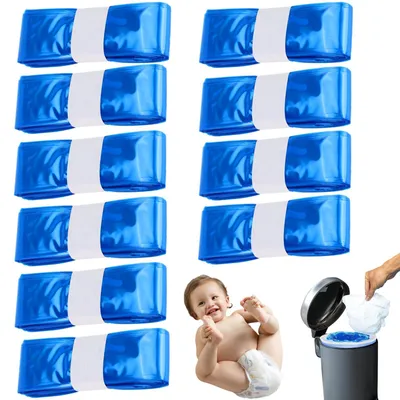 Imagen del producto de Paquete de recambio para pañales para bebés, 10 unidades, 4,5 metros, bolsas para residuos con control de olores para cubos de pañales