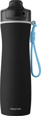 Produktbild von PROFINO Sport-Flasche Active, 600 ml, Edelstahl, schwarz