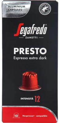 Image de Capsules de café Segafredo Presto Espresso Extra Dark, 10 pièces, 50g