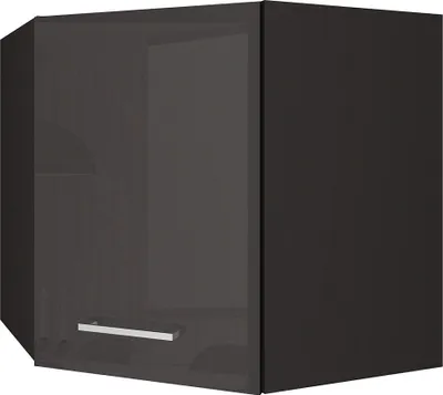 Produktbild von Eck-Küchen-Hängeschrank 60x60 MARANELLO-03 Anthrazit Hochglanz Breite 60 cm