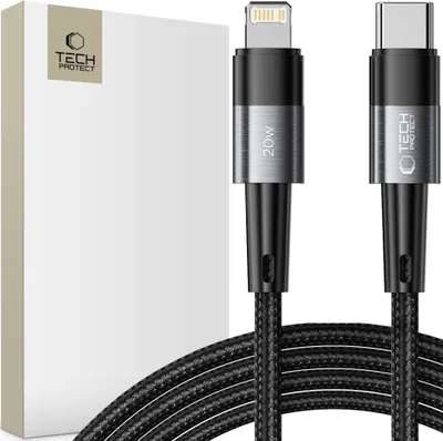Productafbeelding van TECH-PROTECT Ultraboost Lightning-kabel, PD20W/3A, 200 cm, grijs