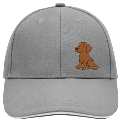 Produktbild von Huuraa Cappy Mütze brauner Labrador Retriever Chocolate Labi Comic Dark Grey/White Baumwolle 6-Panel Kappe Geschenkidee