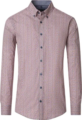 Produktbild von CASAMODA Herren Freizeithemd Langarm Button-Down Rot gemustert L