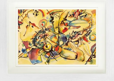 Obrázok produktu pre Wassily Kandinsky Zarámovaný obraz s jemným paspartovaním | Obrazy na stenu | V ráme - Kompozícia, 1917 (30 x 40 cm)