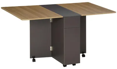 Imagen del producto de Mesa plegable para comedor - Mesa extensible - Mesa de cocina - Mesa multifuncional - Mesa con ruedas - Carrito mesa