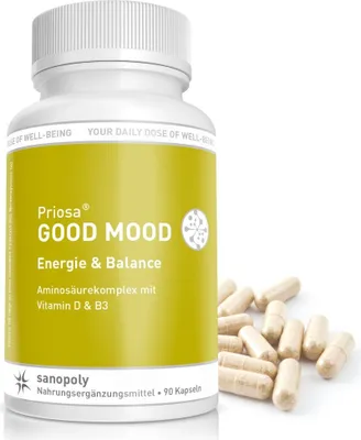 Produktbild von Sanopoly Priosa® Good Mood | 90 Kapseln | mit 5-HTP aus Griffonia | vegan