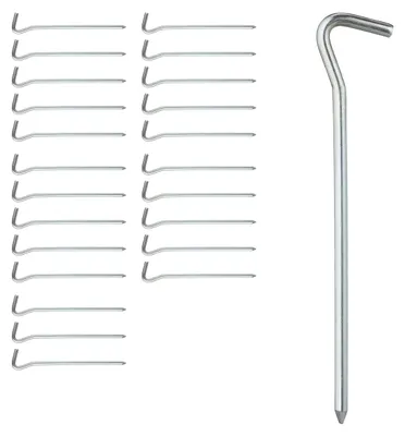 Produktbild von Relaxdays Zeltheringe, 24er Set, rund, normale & harte Böden, Camping Heringe, verzinktes Eisen, 18 cm lang, silber