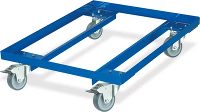 Produktbild von Fahrgestell/Rollrahmen, LxBxH 810 x 610 x 190 mm, Tragkraft 240 kg, 4 Lenkrollen, Vollgummibereifung …