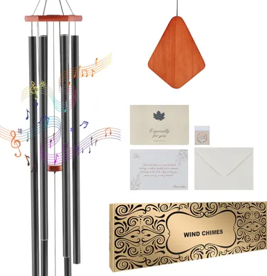 Immagine prodotto di SucceBuy campana a vento da esterno, 1524 mm - Campana a vento con suono profondo e 6 tubi. Unico grande carillon a vento commemorativo per anniversari, ottima decorazione da esterno per la terrazza