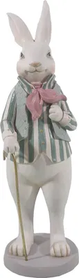 Obrázok produktu pre Clayre & Eef Figúrka králika 12x9x31 cm bielo-zelená Polyresin