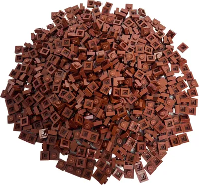A pile of small, brown LEGO bricks.