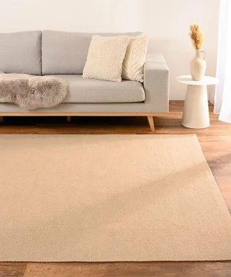 Image de Tapis en coton Unyqoos® Svelvik – tissé à la main, doux, couleur beige, dimensions 200 x 300 cm, idéal pour toutes les pièces