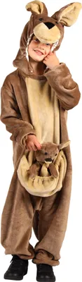 Produktbild von T4070/T4071-140 braun Känguru Kostüm Kinder 3tlg.Overall-separate Mütze&Baby Gr.140 Körpergröße ca.140 cm
