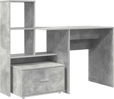 Obrázok produktu pre Písací stôl vidaXL, betónovo sivý, 131,5 x 50 x 106,5 cm, drevotrieska