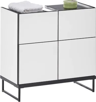 Produktbild von Badezimmer Waschbeckenunterschrank 60 cm Badmöbel VENEZIA Weiß matt