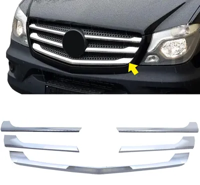 Kühlergrill Chrom Streben Blenden für Mercedes Sprinter W906 Facelift 2013-2018 – Produktansicht