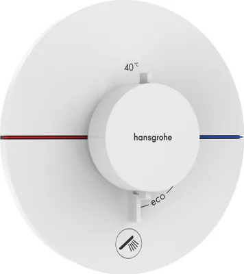 Produktbild von Fertigmontageset ShowerSelect Comfort S Thermostat, UP mattweiß mattweiß