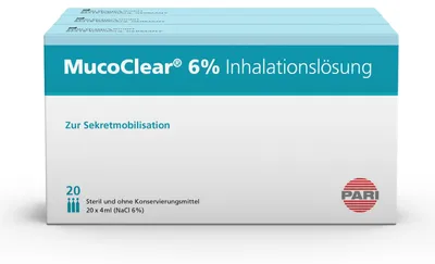 Produktbild von MucoClear® 6% Inhalationslösung - hyperton (6% Kochsalz), 60 x 4 ml