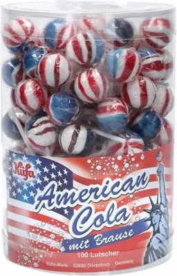 Produktbild von Küfa American Cola Lutscher mit Brause, Lolly 100 Stück