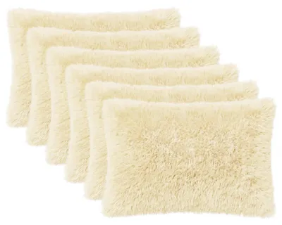 Productafbeelding van vidaXL Kussenhoezen, 6 stuks, HEERLEN, crème, 30 x 50 cm, PV-fleece