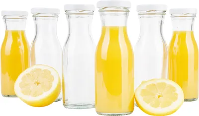 Produktbild von 6er Set Saftflasche 150ml Twist-Off Deckel TO43 weiß Karaffe Vorratsglas Flaschen Aufbewahrung