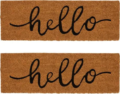 Produktbild von Nicola Spring Kokosfaser-Stufenmatten – 60 x 20 cm – Hello – 2er-Pack