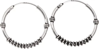Produktbild von Ethno Ohrringe, Boho Silbercreolen, Creolen Unterschiedlichen Größen - Modell 4, Silber-Farben, SterlingSilber, Größe: 1,8 cm