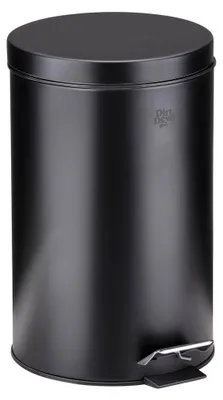 Image de Dirt Devil Dirt Devil Poubelle à pédale 12 litres - Poubelle de salle de bain - Acier inoxydable - Noir