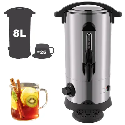 Produktbild von Eikuavons Glühweinkocher 8 L 1500 W, Thermostat 30–110 °C, Zapfhahn, Edelstahl