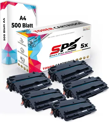 Produktbild von Druckerpapier A4 + 5x Multipack Set Kompatibel für HP Laserjet Enterprise 700 M 712 (CF214A/14A) Toner Schwarz