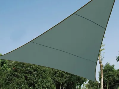 Image de Voile Solaire - Triangle - 5 X 5 X 5 M - Couleur : Gris Vert