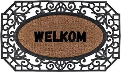 Productafbeelding van Welkomstmat met tekst - Welkom met decoratieve elementen