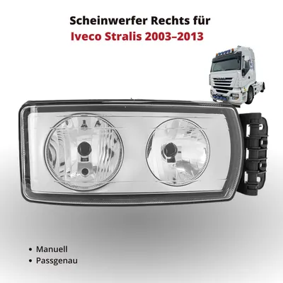 Produktbild von Scheinwerfer Frontscheinwerfer Rechts für Iveco Stralis 2003–2013 | Manuelle Einstellung | OEM 504020193