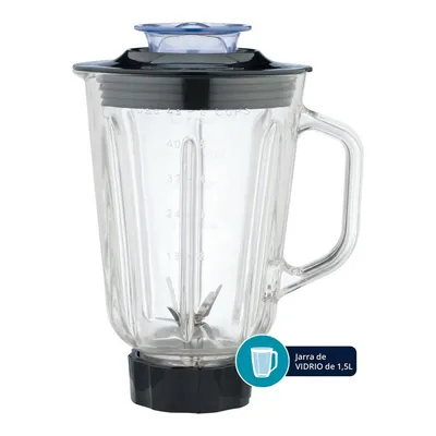 Obrázok produktu pre TM Electron TMPBA012, Stolný mixér, 1,5 L, Pulzný spínač, 500 W, Čierna, Nerezová oceľ, Priehľadná