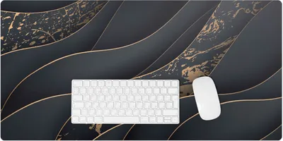 Produktbild von Wellenlinien Mit Flecken – Schreibtischunterlage – Rutschfeste Tischunterlage – Schreibtischmatte für Büro & Zuhause – Schreibunterlage – Mauspad – Tischmatte – 90 x 45 cm