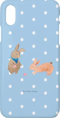 Produktbild von Mr. & Mrs. Panda Iphone 10 Handyhülle Hasen Muschel - Blau Pastell - Geschenk, Muttertag, Freundin, X, BFF, Handy, Urlaub, Beste, Cover, Hülle, Ferien